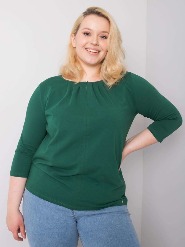 Dark Green Plus Size Jodie Cotton Blouse