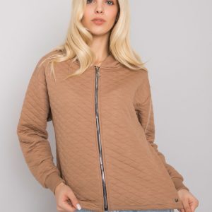 Camel quilted sweatshirt basic Melanie