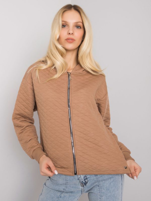 Camel quilted sweatshirt basic Melanie