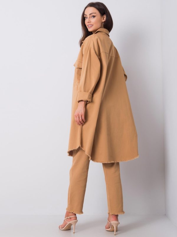 Camel long shirt Veronique RUE PARIS