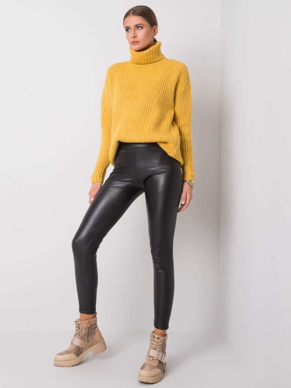 Briana black leatherette leggings RUE PARIS