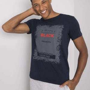 Navy blue T-shirt for men cotton Brighton