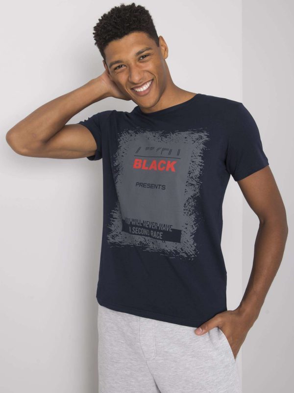 Navy blue T-shirt for men cotton Brighton