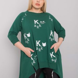 Dark Green Plus Size Tunic with Dashay Prints