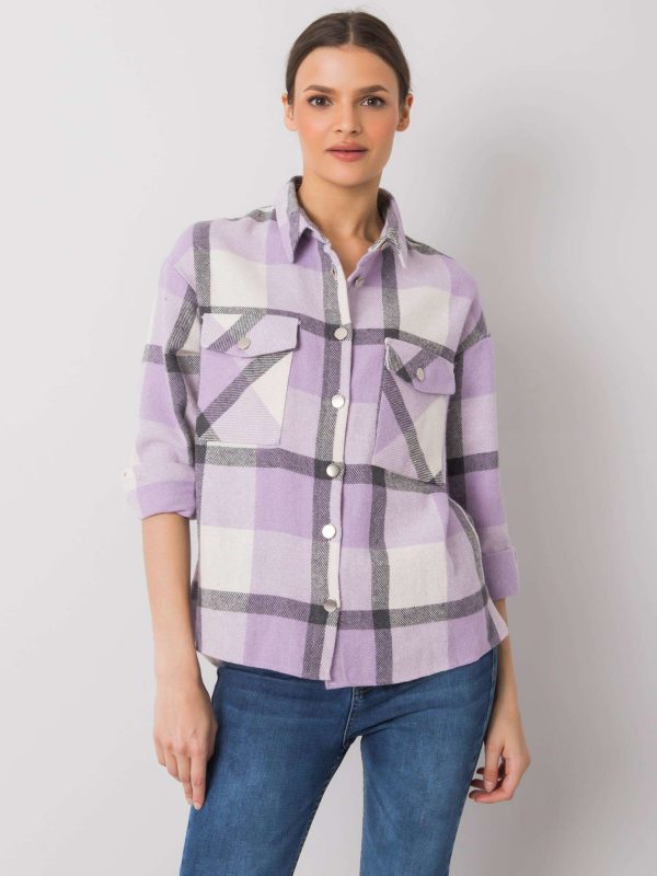 Adelyn's lilac plaid shirt