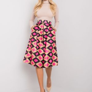 Beige and pink skirt with patterns of Alcantara