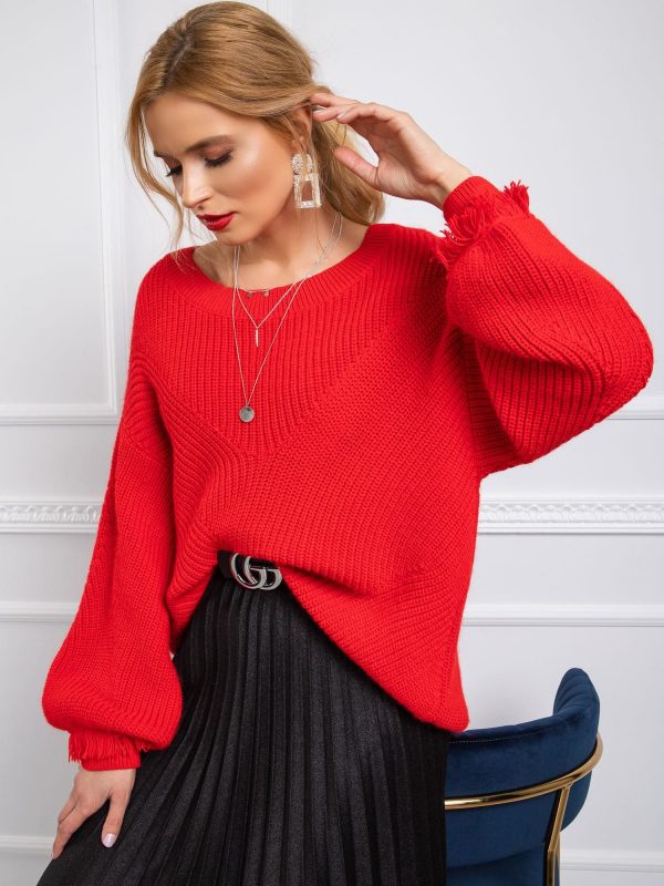 BY O LA LA Red women's sweater