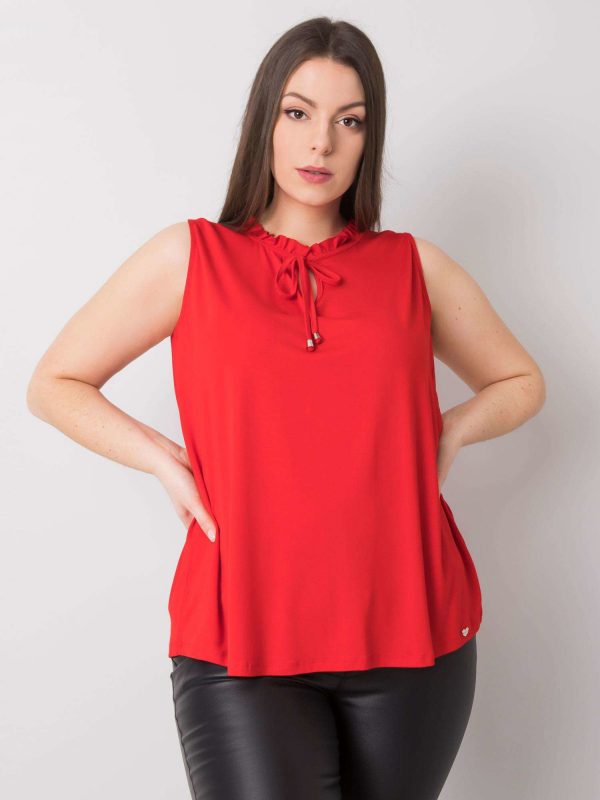 Red plus size blouse with viscose Nuka