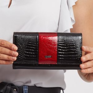 Cherry Black Leather Wallet