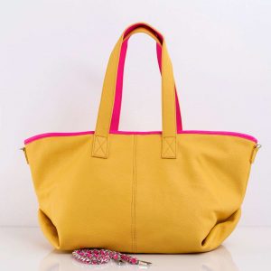 Yellow bag with decorative strap