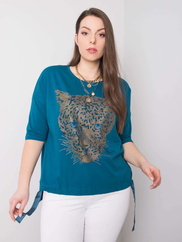 Sea plus size blouse with Darren applique