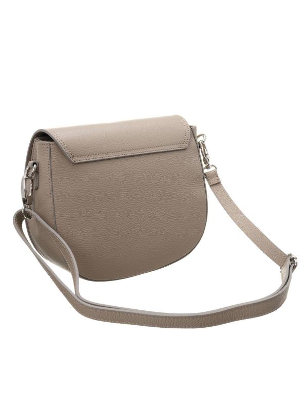 Beige Leather Messenger Bag BADURA