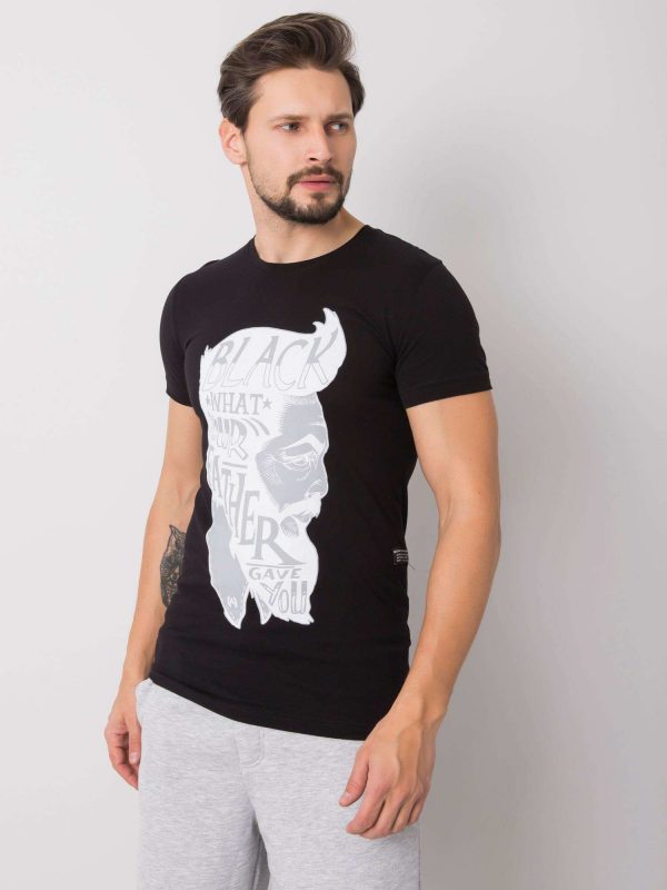 Black T-shirt for men cotton Aiden