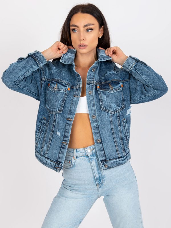 Blue Women's Long Sleeve Denim Jacket RUE PARIS