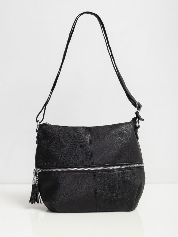 Black eco leather handbag