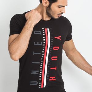 TOMMY LIFE Black Men's T-Shirt