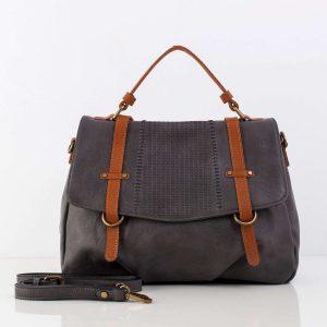 Dark grey bag with detachable strap