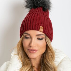 Burgundy wool hat