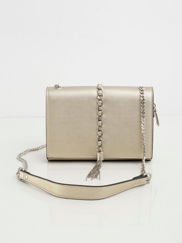 Gold handbag on chain