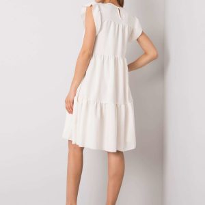 Ecru dress with ruffle Jaylin RUE PARIS