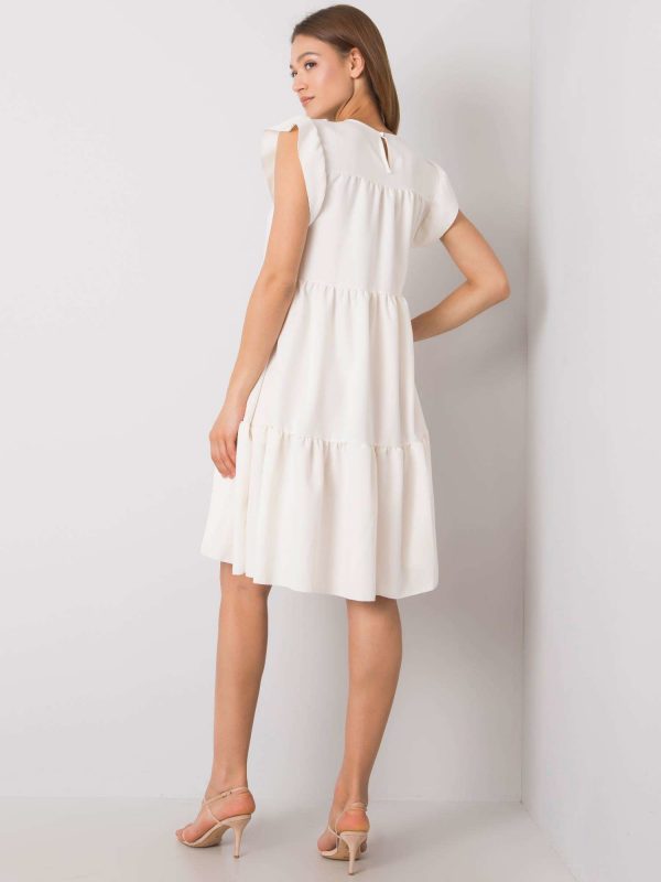 Ecru dress with ruffle Jaylin RUE PARIS