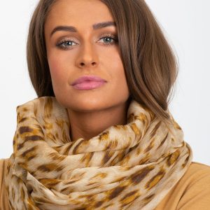 Light brown scarf in animal patterns