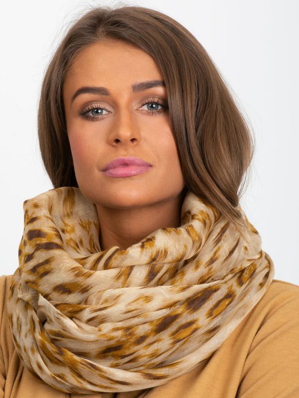 Light brown scarf in animal patterns