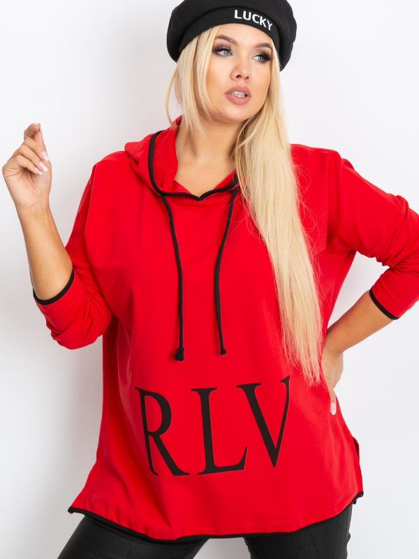 Red plus size sweatshirt Skip