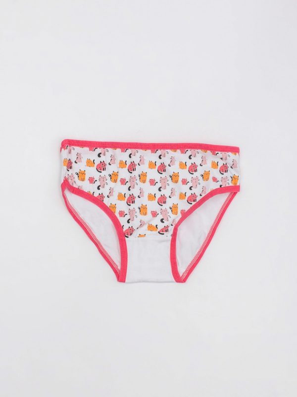 White and coral panties for girl 3-pack