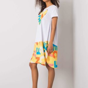 White and yellow dress with Guinevere prints