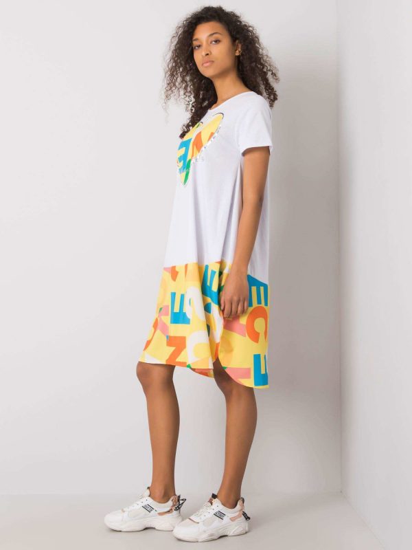 White and yellow dress with Guinevere prints