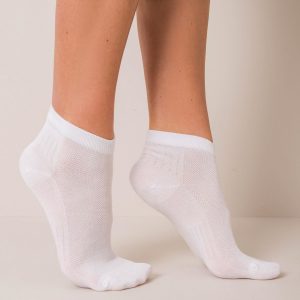 Women's White Cotton Socks