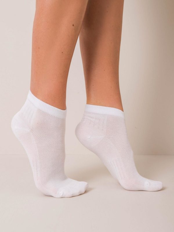 Women's White Cotton Socks