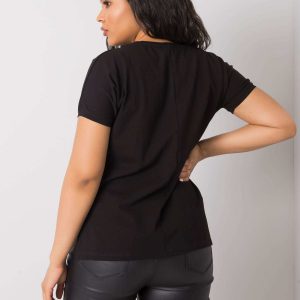 Black plus size blouse with Madge lace