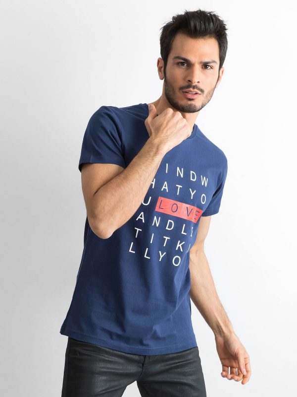 Navy Blue Men's Printed T-Shirt