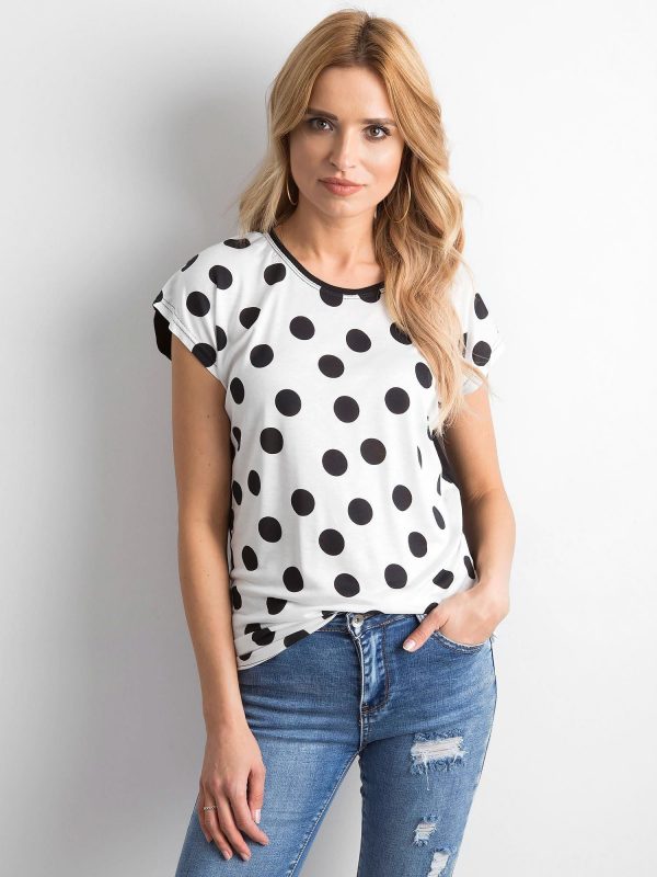 White and black T-shirt in Polka Dust