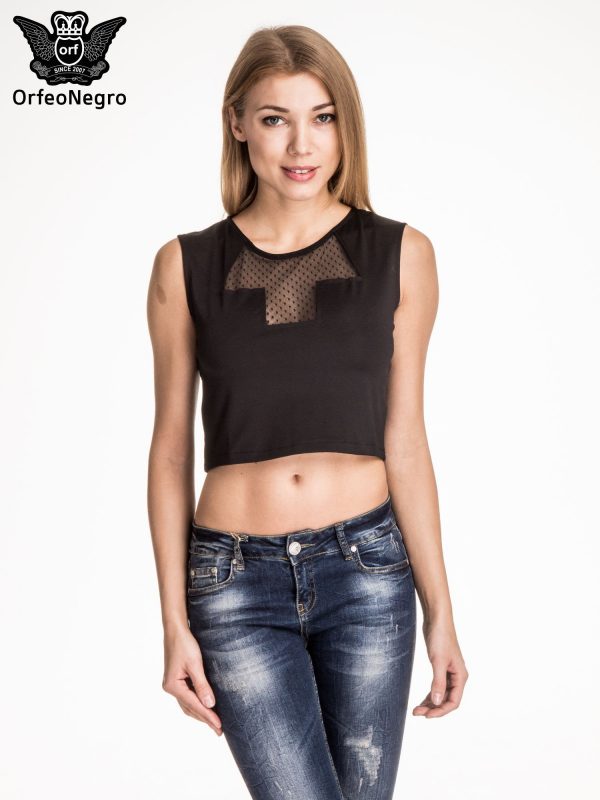 Black crop top with lace