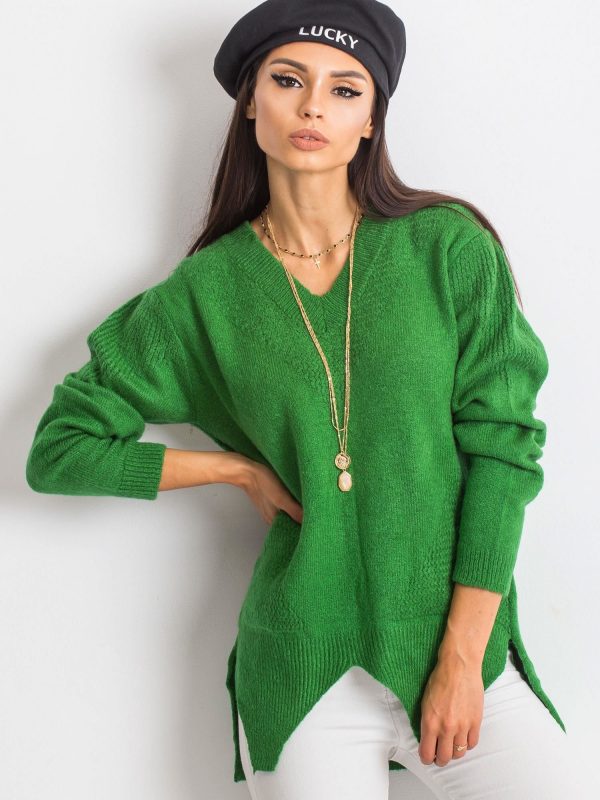 RUE PARIS Green sweater Believe