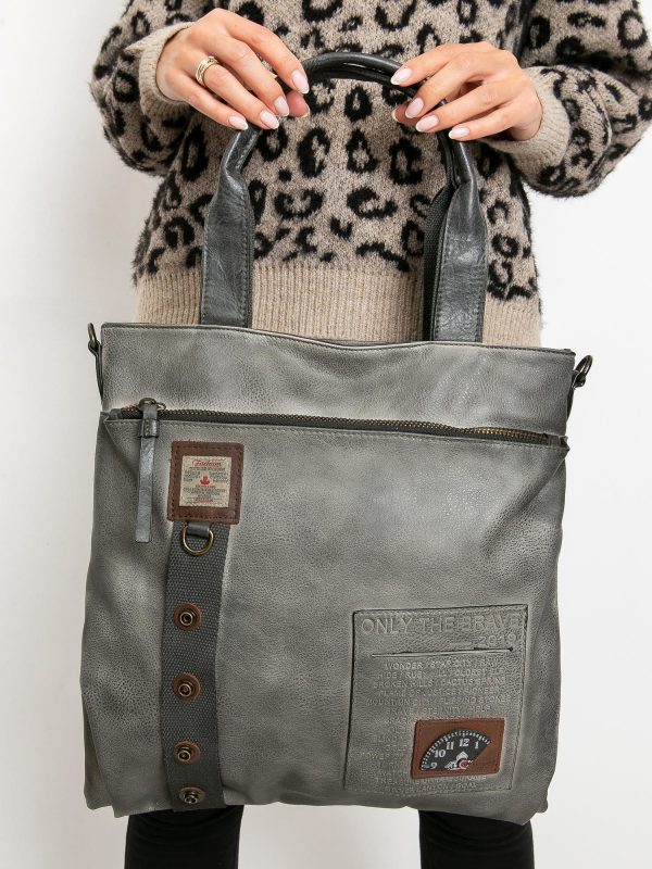 Grey Women's Eco Leather Shoulder Bag