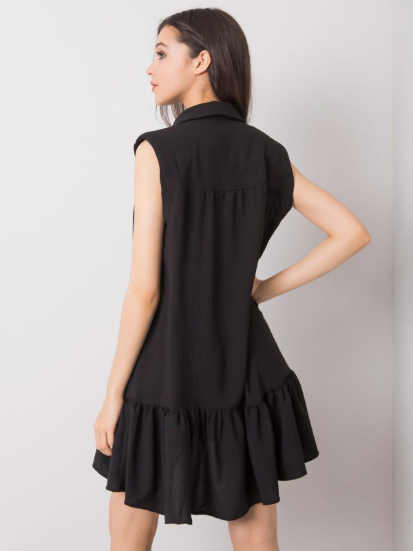 Black dress with ruffle Odelia RUE PARIS