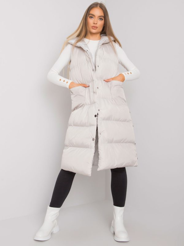 Light Grey Chase Hooded Quilted Vest