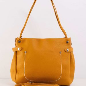 Mustard eco-leather city bag