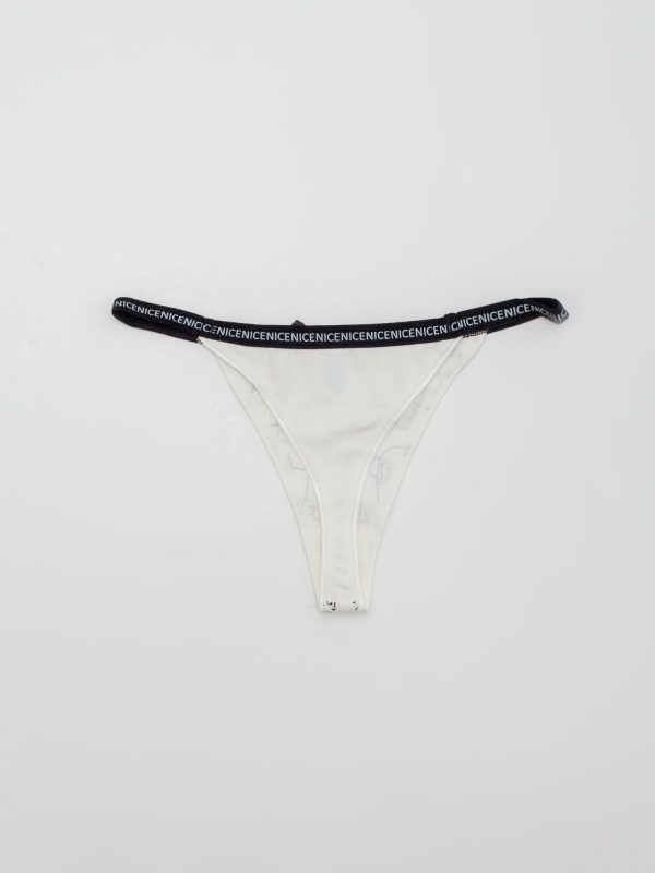 Ecru cotton thong