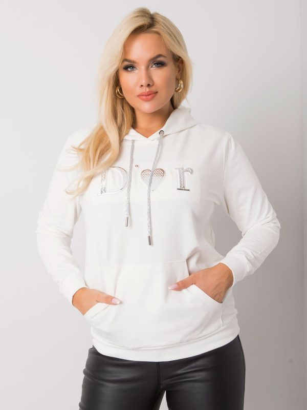 Ecru Kangaroo Plus Size Hoodie Shila