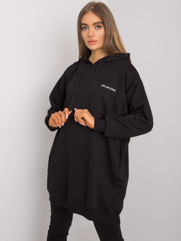 Black sweatshirt with pockets Indira