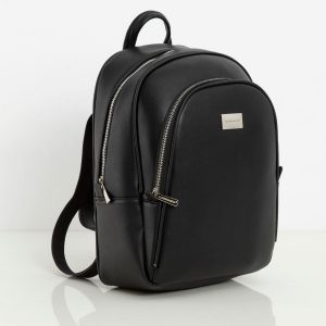 Black Eco Leather Backpack