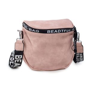 Pink Ladies Handbag with Detachable Strap