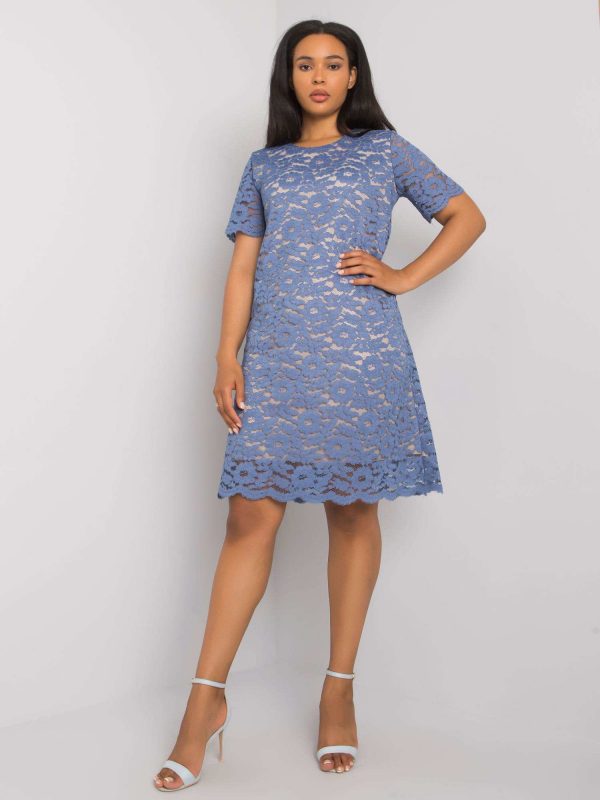 Ginny Plus Size Blue Lace Dress