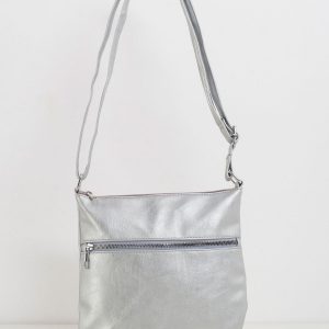 Silver eco-leather handbag