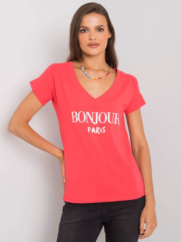 Coral t-shirt with Emille inscription